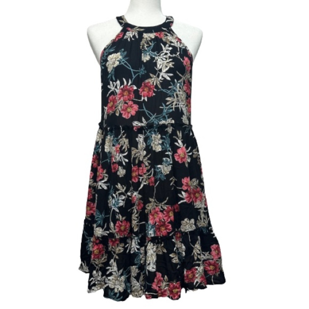 Xhilaration baby doll summer dress, FLORAL PRINTS, round neck, size XS